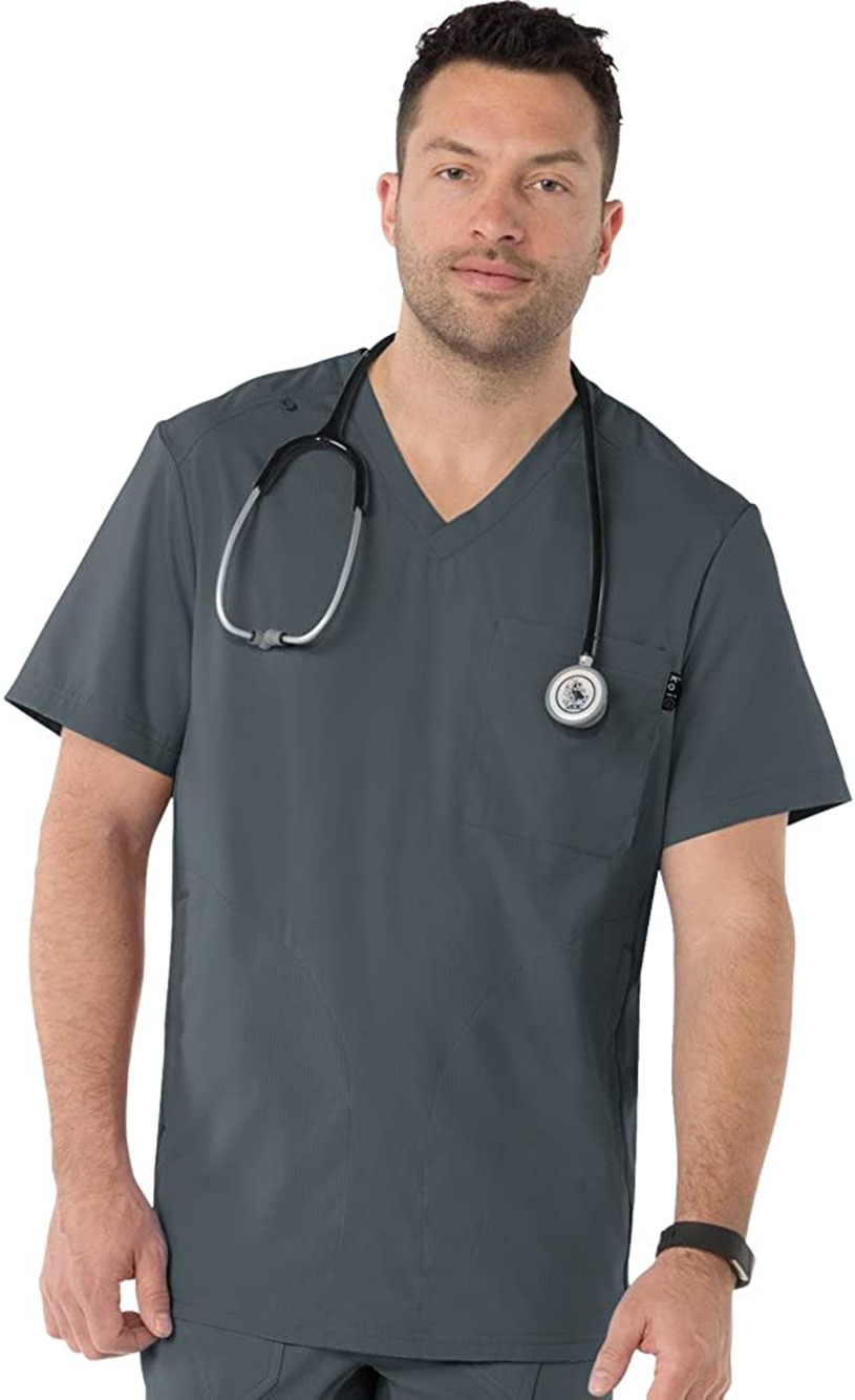 Koi Lite 667 Stretch Short Sleeve Lightweight Force Scrub Top Charcoal Small